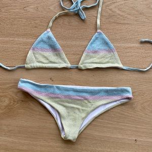 Beach riot lurex sparkly bikini.